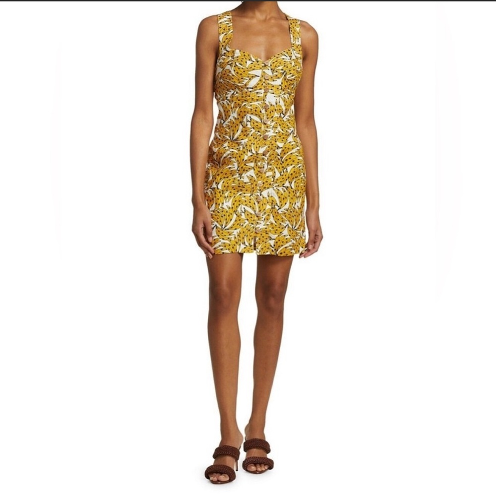 FARM Rio Yellow and White Mini Dress